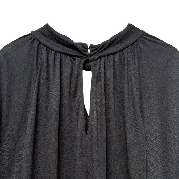 Rachel Roy Top Plus Size 3X Black Short Sleeve High Neck Keyhole NWT - Picture 5 of 9
